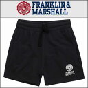 【販売期間 9/20 10:00〜9/25 9:59】 フランクリン マーシャル FRANKLIN&MARSHALL 正規販売店 メンズ スウェットハーフパンツ FLEECE SHORTS BLACK PAMCA408 41181-2012
