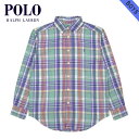 25%OFFセール 【販売期間 1/23 16:00~1/28 09:59】 ポロ ラルフローレン キッズ POLO RALPH LAUREN CHILDREN 正規品 子供服 ボーイズ 長袖シャツ Plaid Poplin Blake Shirt #15673306 BLUE D15S25