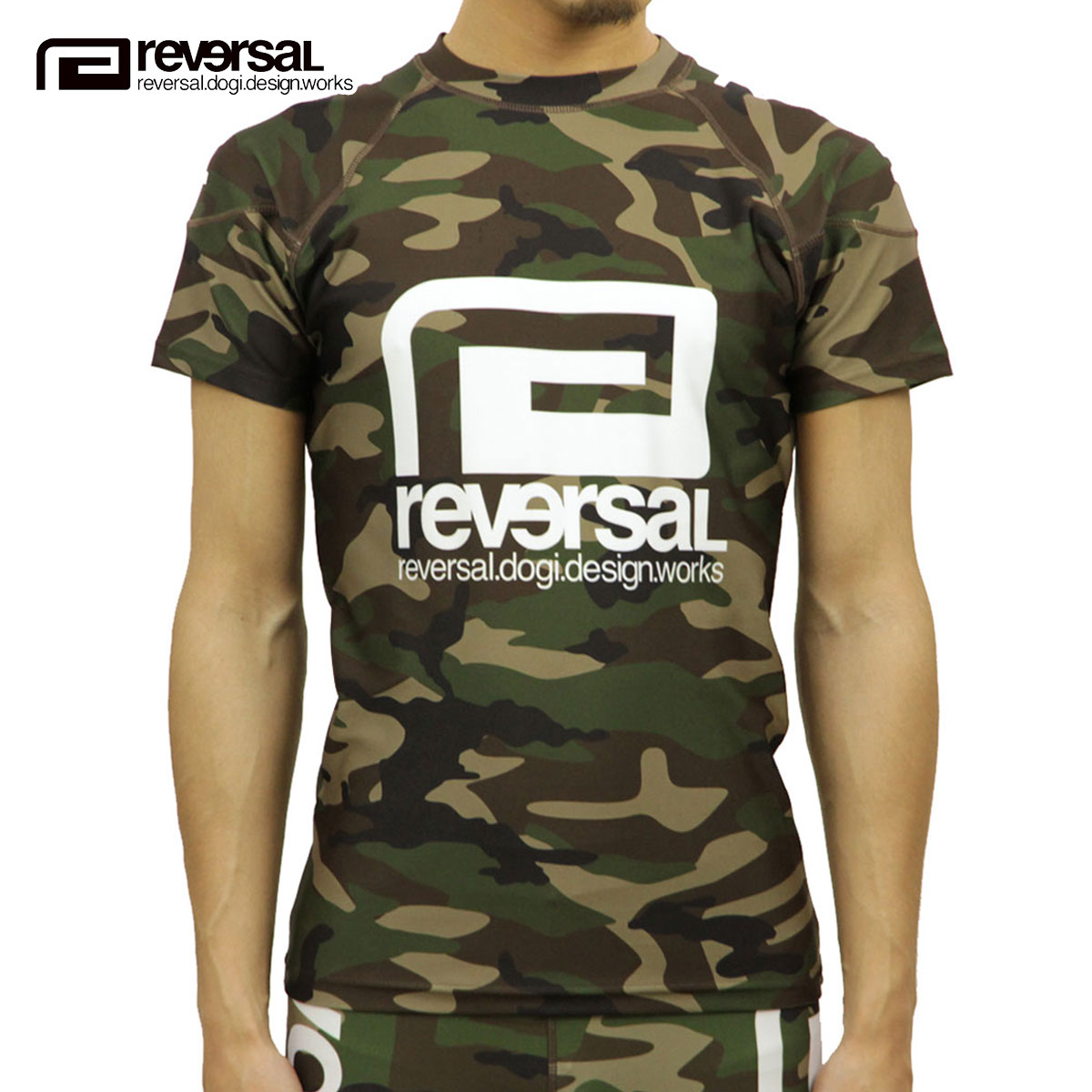 o[T REVERSAL K̔X Y N[lbN bVK[h BASIC rvddw RASH GUARD rvbs018 WOODLAND CAMO