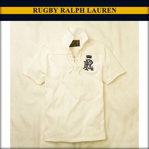 ラルフローレンラグビー 正規品 メンズ半袖ラガーシャツ Cut-Off Lace-Up Rugby ホワイト A07B B1C C1D D8E E01F 【送料無料】【がんばろう！福島】