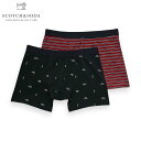 5%OFFセール  スコッチアンドソーダ 下着 メンズ 正規販売店 SCOTCH＆SODA インナー ボクサーパンツ 2枚組 CLASSIC BOXER SHORT IN STRIPES AND ALL-OVER PRINTS M 157599 0217 29907 09 COMBO A