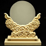 神鏡 白銅鏡+特上彫り雲形台 8寸【10P17Aug12】【神棚・神具】