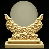 神鏡 青銅鏡+特上彫り雲形台 6寸