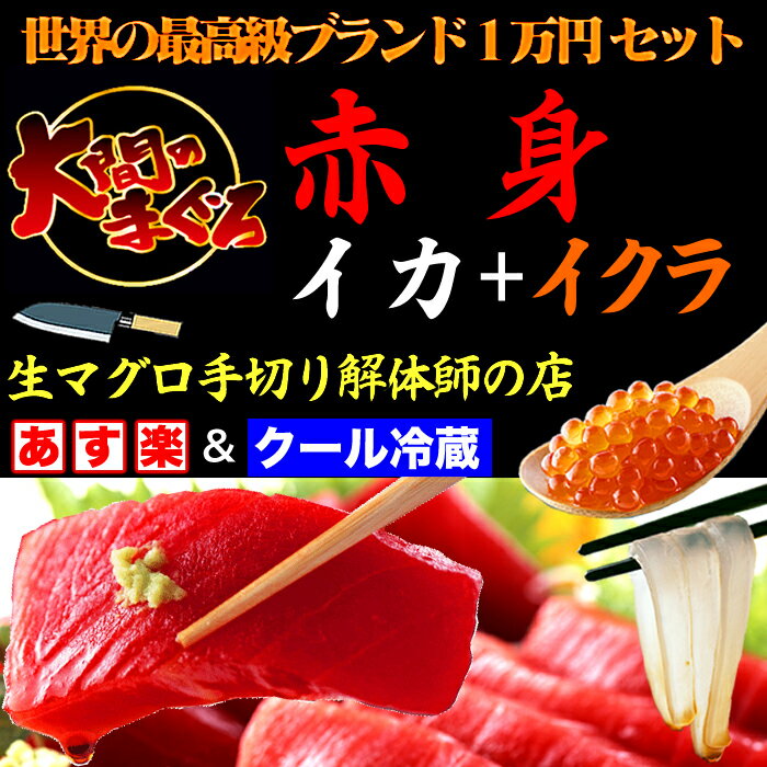 大間 天然 本マグロ 赤身 400g 4人前イクラ25g イカソーメン50g 【大間 まぐろ お刺身 青森県 大間産】【敬老の日 ギフト お祝い 内祝い お返し 】【あす楽対応 即日発送】