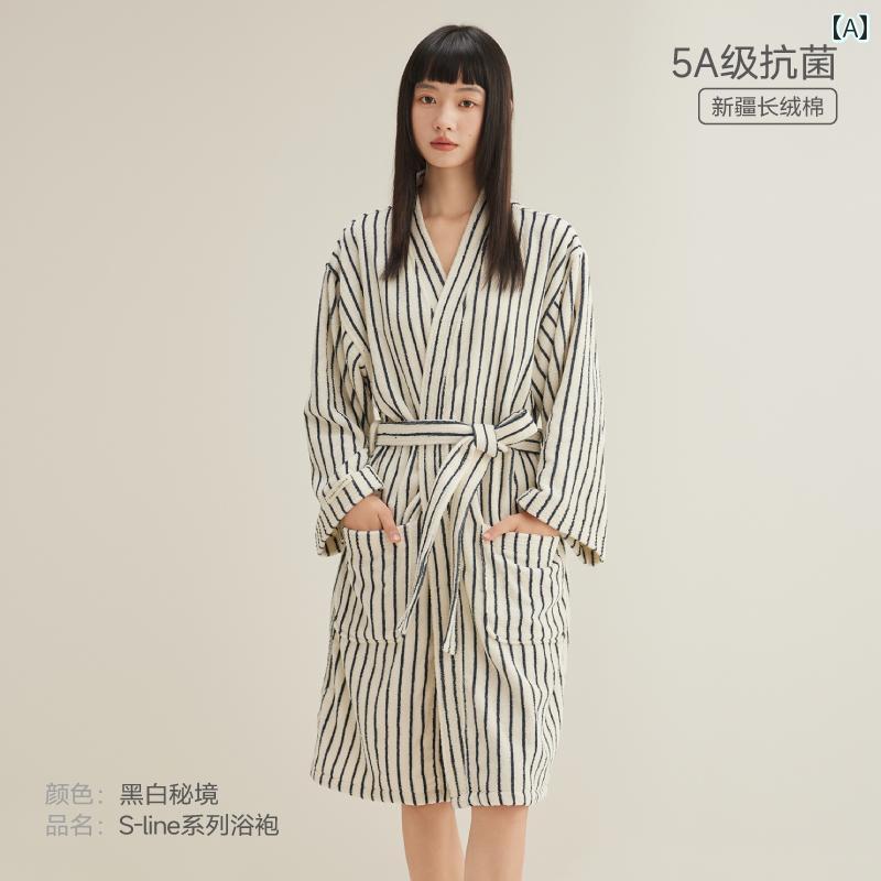 ガウン　バスローブ Sanli 女性用 綿 バスローブ 吸水性と 速乾 A級 入浴後の バス タオル 薄手 スタイル オール シーズン 対応