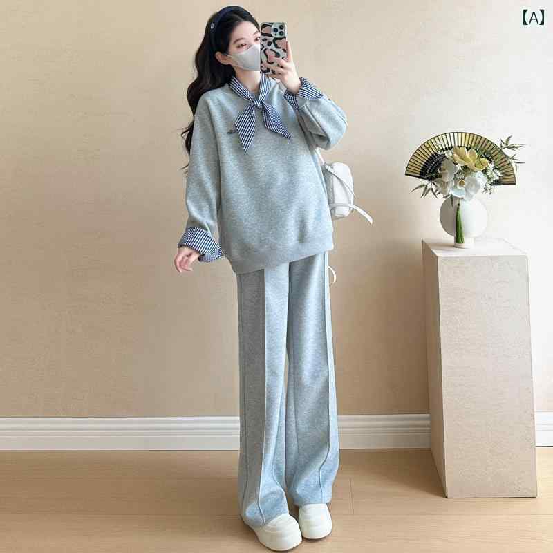 妊婦用　パンツ　レギンス マタニティウェア 春秋 スーツ 2025 スタイルで スタイリッシュな 妊娠中の 母親の 春服 出産前 検査 トップス ツーピース