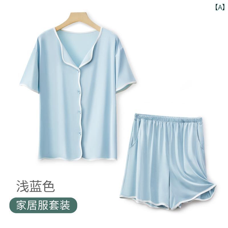 半袖　半ズボン　パジャマ モダール ホームウェア パジャマ スーツ 半袖 レディース 夏 大きいサイズ 冷感 2025