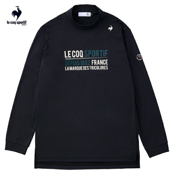 ゴルフウエア　ルコック　ストレッチフォーサー　モックネック長袖シャツ　LG4FLS51M　BK　ブラック