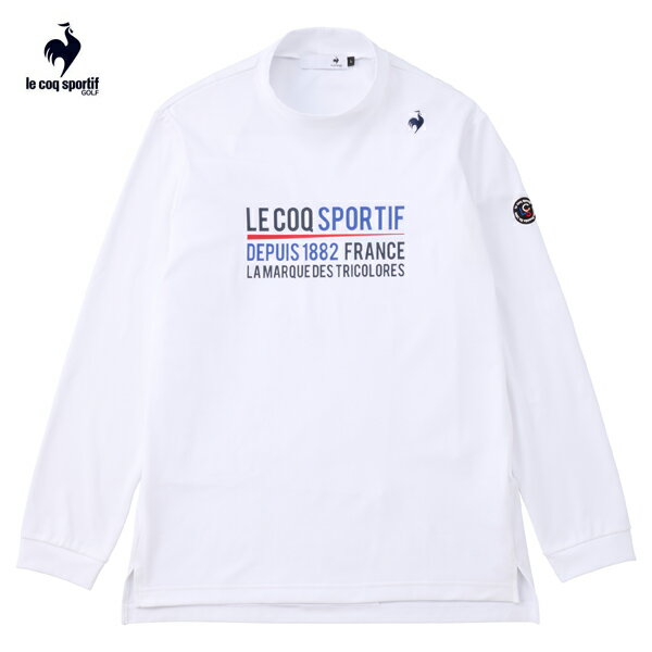 ゴルフウエア　ルコック　ストレッチフォーサー　モックネック長袖シャツ　LG4FLS51M　WH　ホワイト