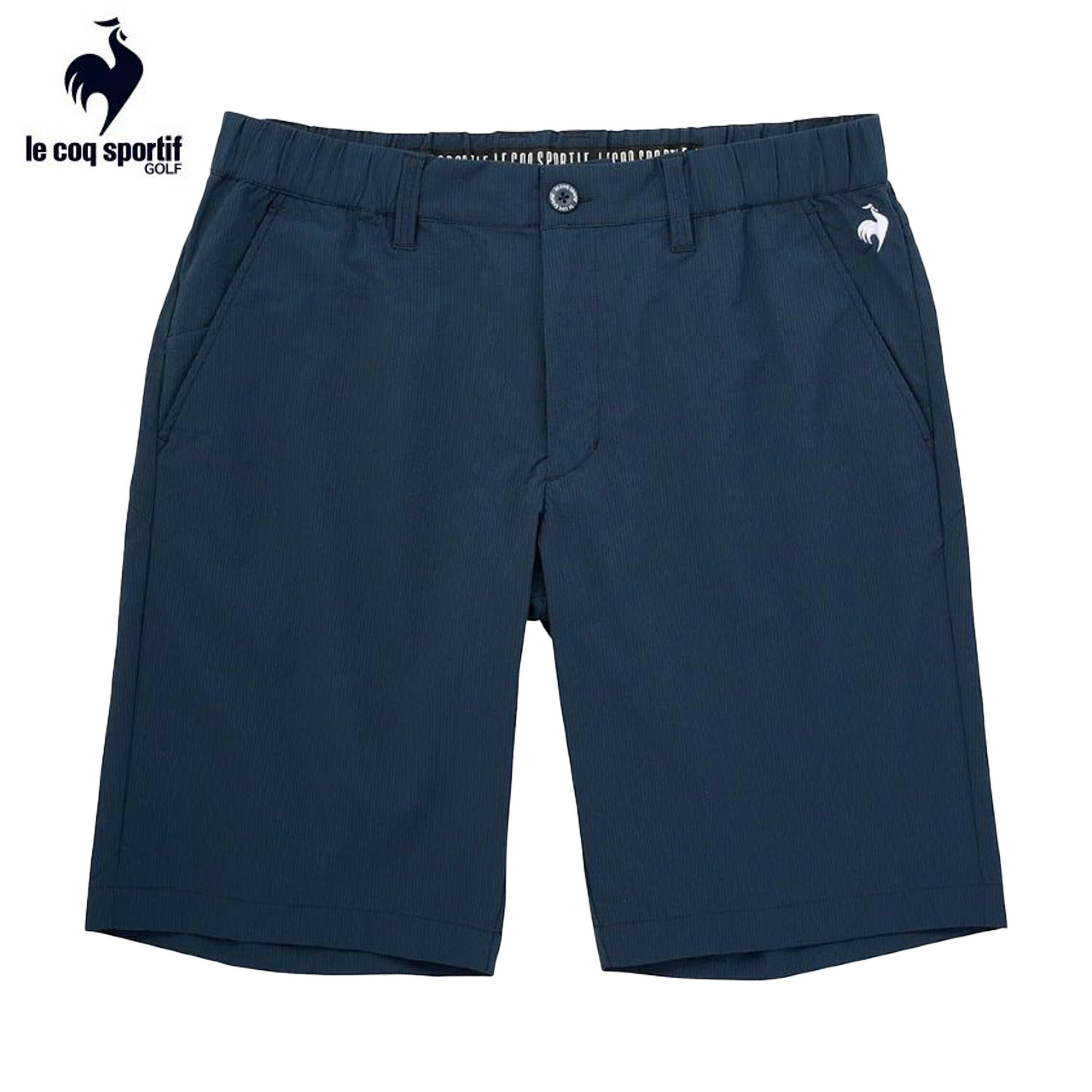 ゴルフハーフパンツ　ルコック　ゴルフウエア　ストライプ柄ハーフパンツ　LG5SHP02M　NV　ネイビー