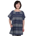 宮田織物 彩藍 海鳥(うみどり)チュニック レディース 女性 夏 秋 日本製 半袖 綿100％ 黒 紺 白 フリー