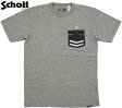 Schott/ショット#3143036HEATHER POCKET S/S T-SHIRT“NAVAL”杢天竺、NAVALTシャツGREY(ヘザーグレー)