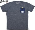 Schott/ショット#3143036HEATHER POCKET S/S T-SHIRT“NAVAL”杢天竺、NAVALTシャツNAVY(ヘザーネイビー)