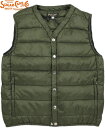 SUGAR CANE/シュガーケーンNYLON RIP STOP INNER DOWN VEST リップストップナイロン・インナーダウンベスト/パッカブルダウンベスト OLIVE(オリーブ)/SC13669