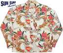 SUN SURF/サンサーフ CORDUROY L/S OPEN SHIRTS“ALOHA QUEEN”コーデュロイ・長袖ハワイアンシャツ/長袖オープンカラーシャツ OFF WHITE(オフホワイト)/SS27406