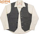 SUGAR CANE/シュガーケーン JEAN CORD WORK VEST ジーンコードストライプ ワークベスト 119 BLACK(ブラック)/SC13529