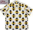 STAR OF HOLLYWOOD/スターオブハリウッド“ARGYLE”S/S OPEN SHIRTアーガイル柄・半袖レーヨン、オープンカラーシャツOFF WHITE(オフホワイト)/SH37593