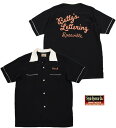 STYLE EYES/スタイルアイズ RAYON BOWLING SHIRT W/CHAIN EMB'D“BETTY'S LETTERING”チェーン刺繍入り、レーヨンボウリングシャツ BLACK(ブラック)/SE37553