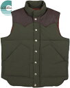 SUGAR CANE/シュガーケーン N/C LEATHER YOKE DOWN VESTレザーヨークダウンベスト D.OLIVE/BROWN(ダークオリーブ×ブラウン)/SC12340