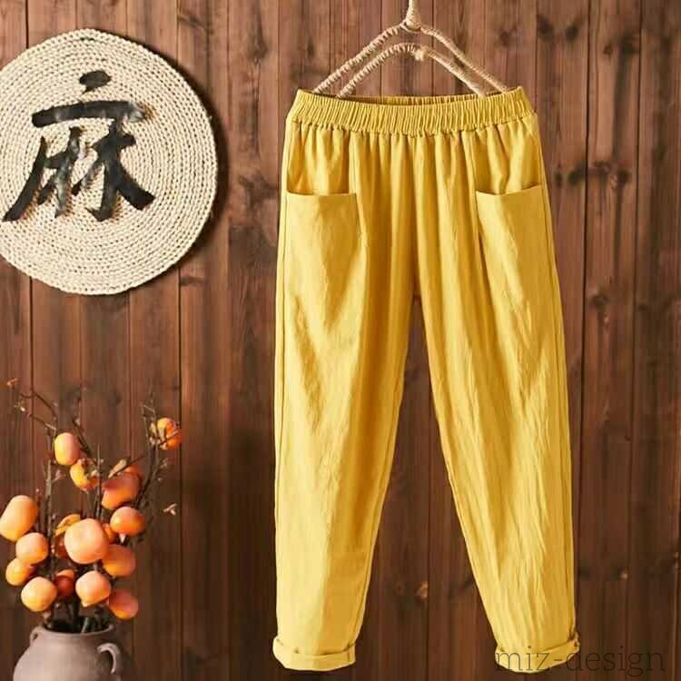 【送料無料】60代 50代 40代 30代 大きいサイズ ゆったり 薄手 夏用 部屋着 ルームウェア ハーフパンツ 九分丈 綿麻 レディース ステテコ