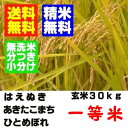 25年産　山形県産一等米 玄米　30kgはえぬき・ひとめぼれ・あきたこまち玄米　30kg25年