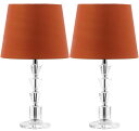 サファヴィヤ safavieh テーブルランプ サファビヤ サファヴィア Safavieh Lighting Collection Harlow Clear and Orange Tiered Crystal Orb 16-inch Table Lamp (Set of 2) 【並行輸入品】