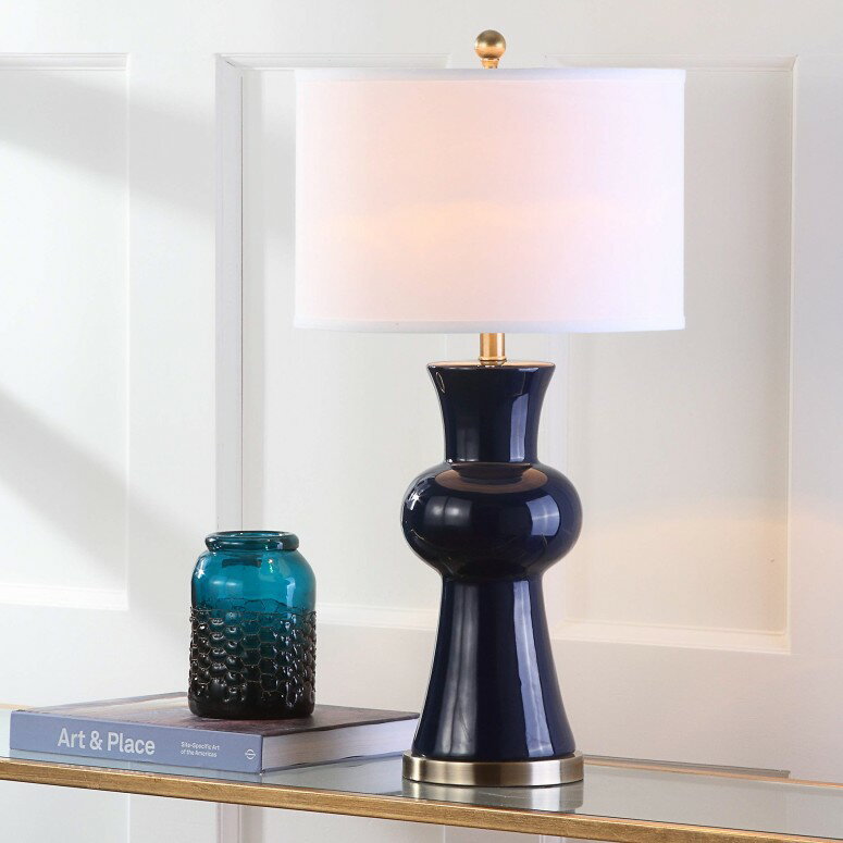 <strong>サファヴィヤ</strong> <strong>safavieh</strong> <strong>テーブルランプ</strong> サファビヤ サファヴィア Safavieh Lighting Collection Lola Column Navy 30-inch Table Lamp (Set of 2) 【並行輸入品】