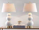 サファヴィヤ safavieh テーブルランプ サファビヤ サファヴィア Safavieh Lighting Collection Pamela White Triple Gourd 27-inch Table Lamp (Set of 2) 【並行輸入品】