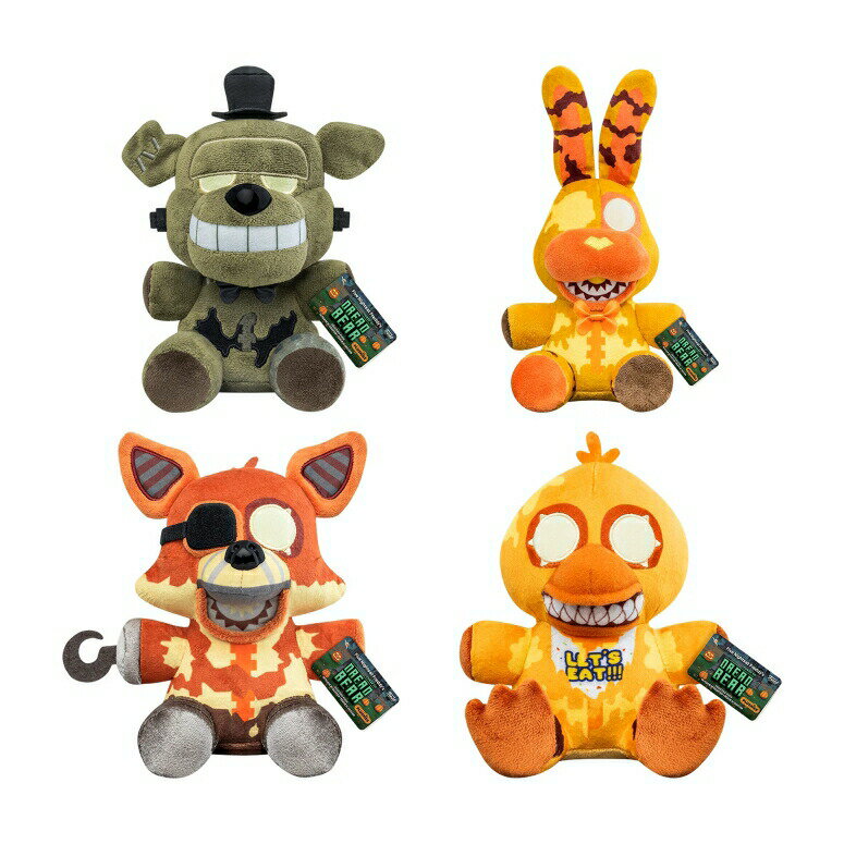 FNAF 5ナイツ ぬいぐるみ ファンコ Funko Pop! Five Nights <strong>at</strong> Freddy's Dreadbear Plush Set of 4 - Dreadbear, Grim Foxy, Jack-O-Bonnie and Jack-O-Chica 【並行輸入品】