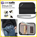 【ポイント5倍 8/16まで】パックセーフ Pacsafe 17 RFIDセーフ V50 Black スキミング防止 ウォレット 財布 二つ折り ストラップ付き 窃盗 盗難防止機能搭載 海外旅行推奨【あす楽対応】 父の日