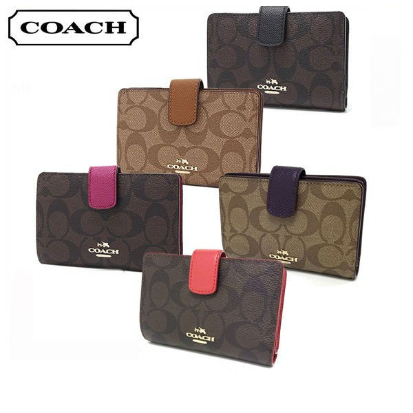 コーチ 二つ折り財布 ミディアムコーナー ジップ ウォレット COACH F54023