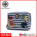 トリーバーチ ポーチ レディース TORY BURCH Wallet ストライプ(ネイビー/ホワイト) フルーツプリント 36876 994 【当店全品送料無料♪】