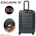 片開き キャリーバッグ LMサイズ 80L 5?7泊人気のキャリーケース。キャスターにストッパーが付いているスーツケースは、使い勝手抜群の旅行かばんです。エスケープYU1802TS-65cm