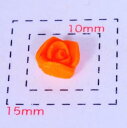 樹脂製ローズフラワー6〜7ミリ《ネイル・デコ電用プラパーツ》オレンジ5個入