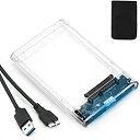 2.5インチ HDD ケース USB3.0 SSD ボックス SATA III 外付けハードディスク 5Gbps 高速データ転送 UASP対応 透明シリーズ ポータブル SSD ドライブ ケース SATA USB 変換ボックス ネジ&工具不要 簡単着脱 Mac Windows Linux PS4 PS3 XBox HDTV等対応