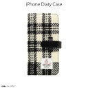 iPhone 8 iPhone 7 手帳型ケース SLG Design 【1227】SD8122i7 ハリスツイード Harris Tweed Diary ホワイト×ブラックロア・インターナショナル【宅配便送料無料】