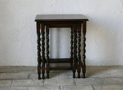 ネストテーブル サイドテーブル コンソール テーブル 木製 ダークブラウン アンティーク 無垢 北欧...:mobilegrande:10001351