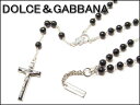 お買い得企画!送料税込み9,500円♪DOLCE&GABBANAロザリオネックレスWOOD 黒 【10周年セール】