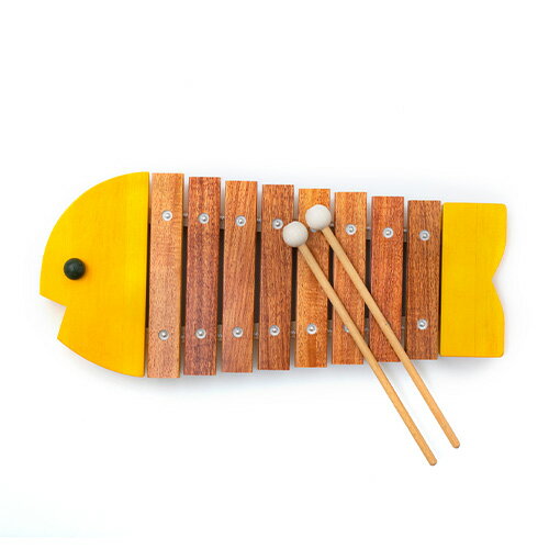 【楽器玩具】知育玩具 1才からの木琴 BorneLund（ボーネルンド）社 おさかなシロフォン黄色 ...:moc-kinoomocha:10000465
