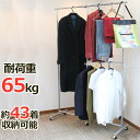 上下2段&ロング1段の伸縮ハンガーラック 耐荷重65kg 約43着収納可能 2段 アイアン パイプハンガー クローゼットハンガー 送料無料 モデラート