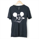NEIL BARRETT ニールバレット ×Disney ミッキーマウスフェイスプリントレイヤードTシャツ ブラック S【中古】