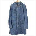 ANSEASON ANREALAGE アンシーズン アンリアレイジ DENIM STAIN COLLAR COAT パッチワークデニムステンカラーコート インディゴ 46【中古】