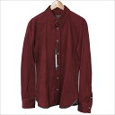 ISAMU KATAYAMA BACKLASH イサムカタヤマ バックラッシュ 16AW ウィンクル加工レザートリミングコットンストレッチシャツ レッド M【中古】