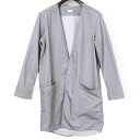hatra ハトラ 16SS 作務衣 ノーカラーショップコート グレー M【中古】