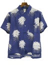【中古】Deluxe Clothing デラックス クロージング 19SS AUGUST オープンカラーレーヨンアロハシャツ ネイビー M メンズ