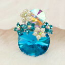 【デコパーツ】☆リトル フラワー&ブルークリスタル☆アクセサ...
