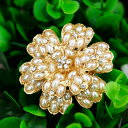 【アクセサリー パーツ】☆豪華 立体パールのお花☆デコパーツ...