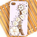 デコ キット☆フラワー エッフェル☆【1500円以上 送料無料】★デコ電制作キット★iPhoneやスマホケースにデコる!【クラフト・趣味・手作り プレゼントに最適】【作り方 動画あり】デコ電 (iphone4/4s_iphone5_galaxy_n-03e別売り)アクセサリー材料にも