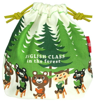 【メール便対応】森の巾着袋　ベア（Forest Drawstring Purs bear）　GLADEE（グラディー）・お弁当箱/ランチボックス