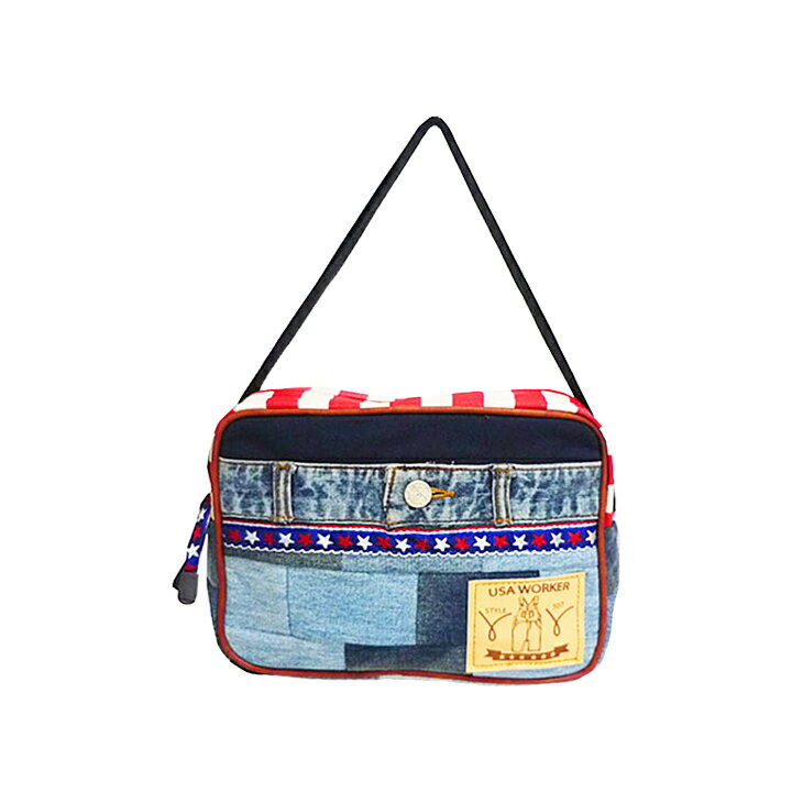 【送料無料】USED DENIM USAショルダーバッグ・子供の通園バッグにかわいいキッズ…...:moewe-aip:10006506